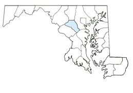 Howard County on Map of Maryland