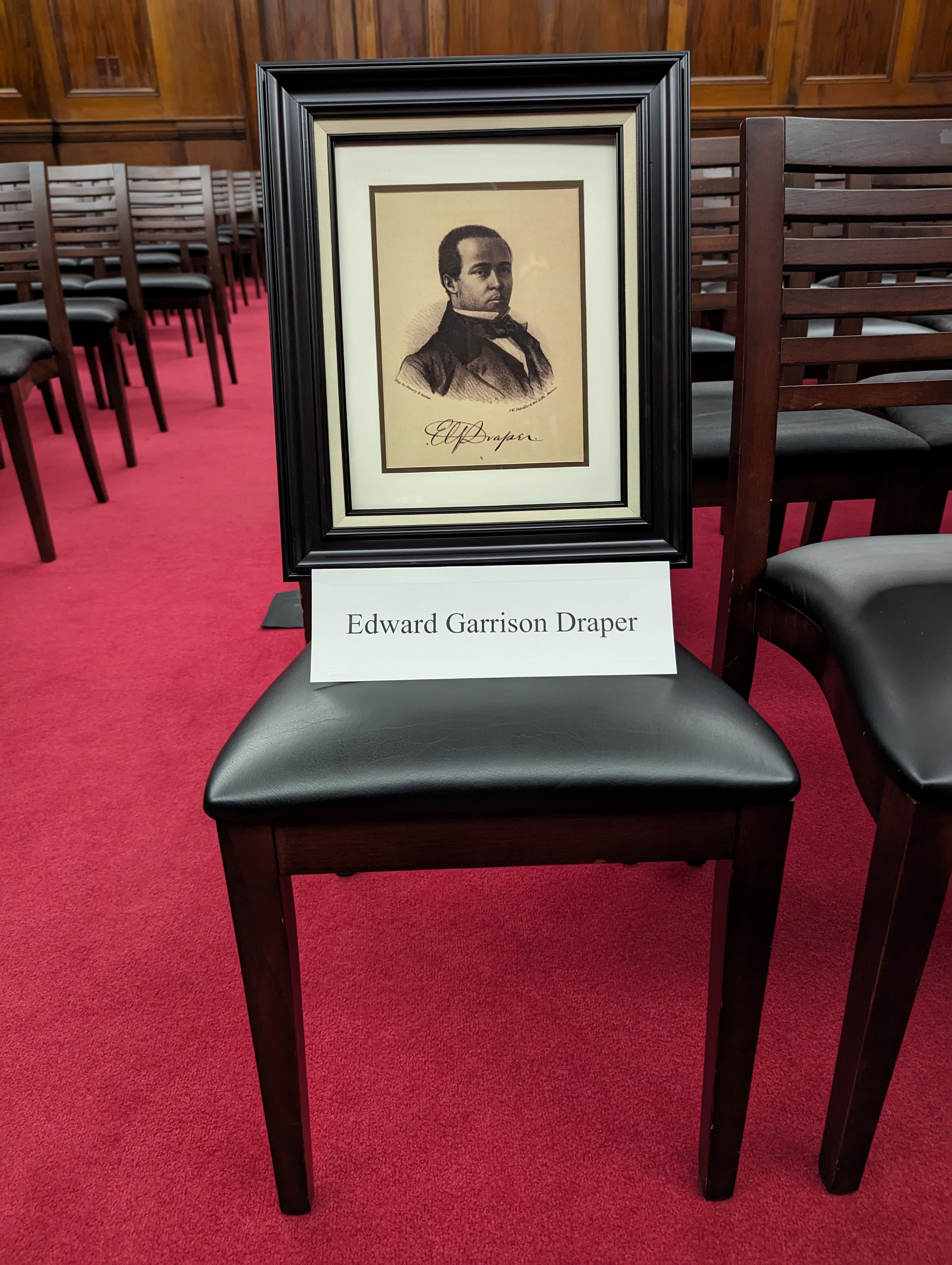 Seat reserved for Mr. Edward Garrison Draper 