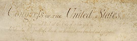 Photo of the heading of the Bill of Rights