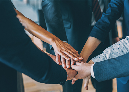 hands in a group