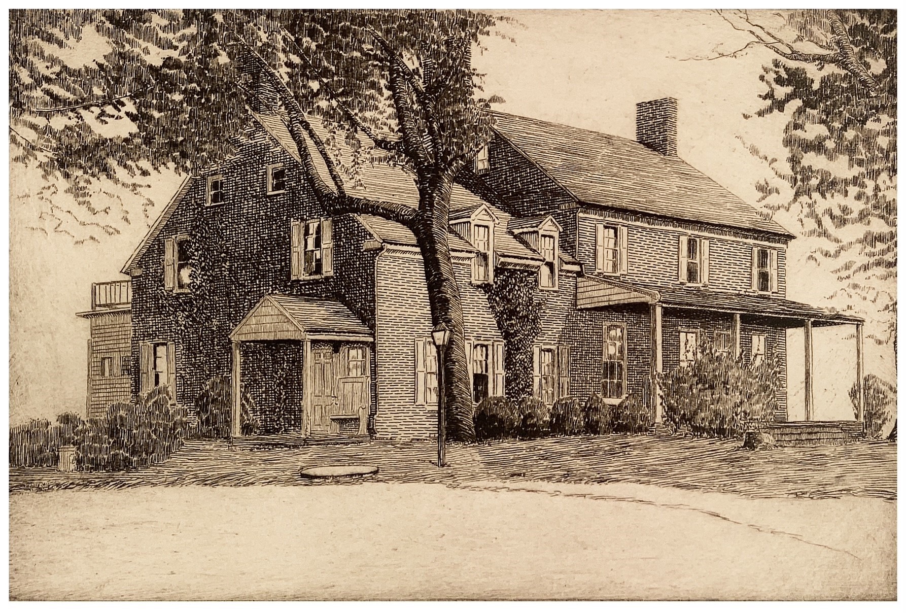 Etching of Brook Manor - Montgomery County
