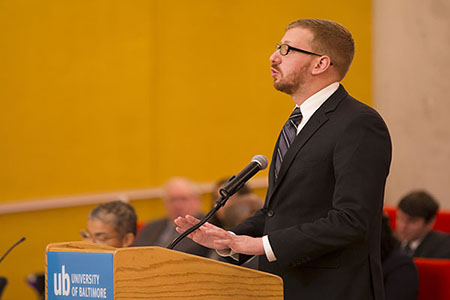 court of special appeals listens to Alex Summerfield of Maryland's Carey School of Law