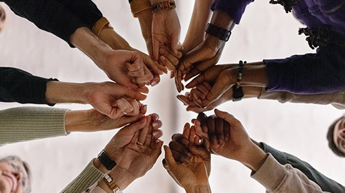 hand in circle