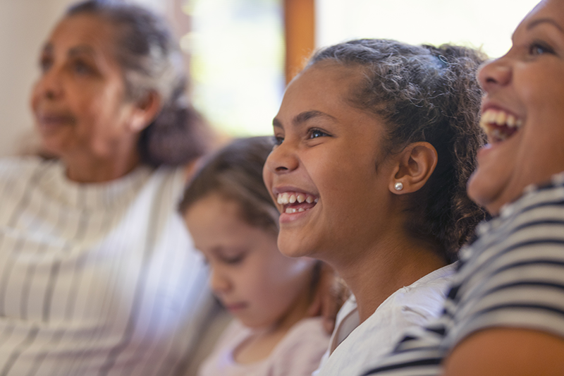 young girl laughing