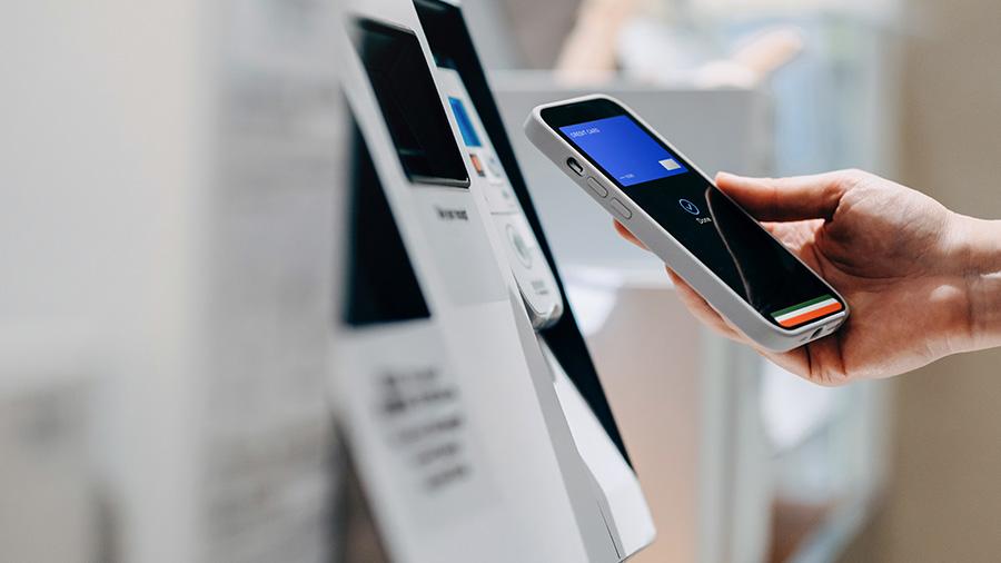 Person making a digital payment with a phone